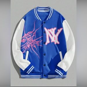 Varsity Jacket Size Xl Men’s New York Coat Bomber Blue New